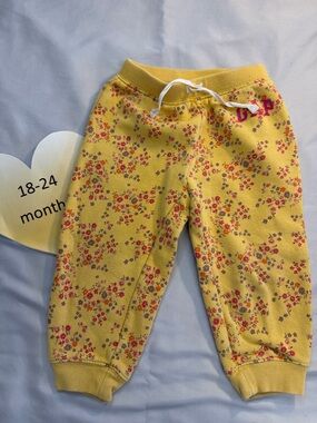 GAP - Kids 18-24 months - Yellow Floral Joggers/Sweatpants
